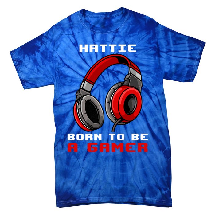 Hattie Born To Be A Gamer Personalized Gift Tie-Dye T-Shirt