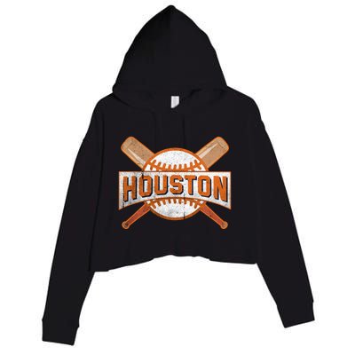 Houston Baseball Team Love Sport Funny Gifts Crop Fleece Hoodie