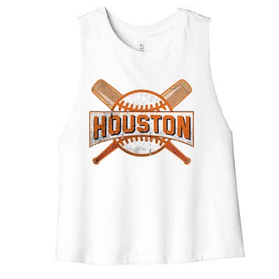 Houston Baseball Team Love Sport Funny Gifts Women's Racerback Cropped Tank