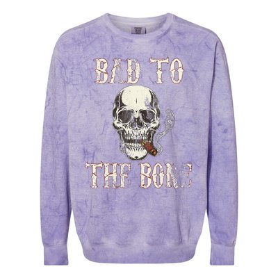 Halloween Bad To The Bone Skeleton Spooky Colorblast Crewneck Sweatshirt