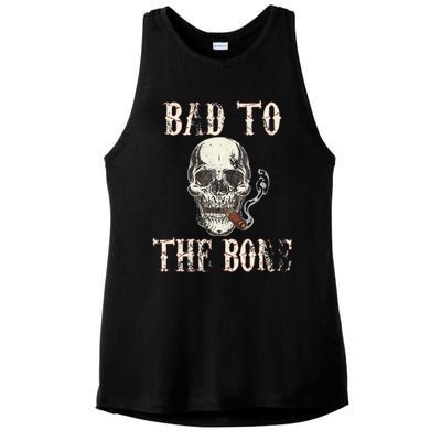 Halloween Bad To The Bone Skeleton Spooky Ladies PosiCharge Tri-Blend Wicking Tank