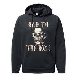 Halloween Bad To The Bone Skeleton Spooky Performance Fleece Hoodie