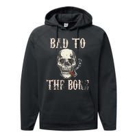 Halloween Bad To The Bone Skeleton Spooky Performance Fleece Hoodie