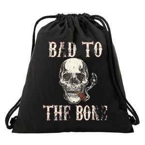 Halloween Bad To The Bone Skeleton Spooky Drawstring Bag