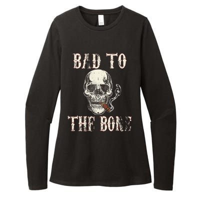 Halloween Bad To The Bone Skeleton Spooky Womens CVC Long Sleeve Shirt