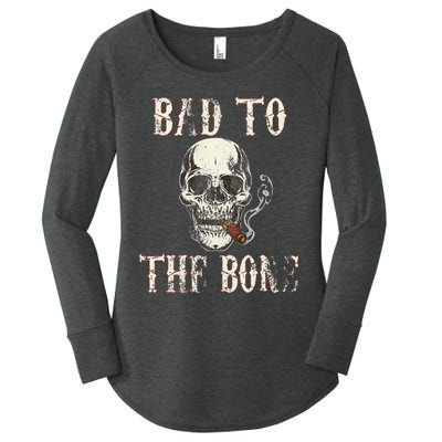 Halloween Bad To The Bone Skeleton Spooky Women's Perfect Tri Tunic Long Sleeve Shirt