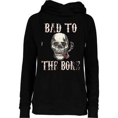 Halloween Bad To The Bone Skeleton Spooky Womens Funnel Neck Pullover Hood