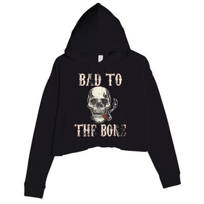 Halloween Bad To The Bone Skeleton Spooky Crop Fleece Hoodie