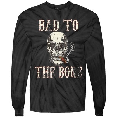 Halloween Bad To The Bone Skeleton Spooky Tie-Dye Long Sleeve Shirt