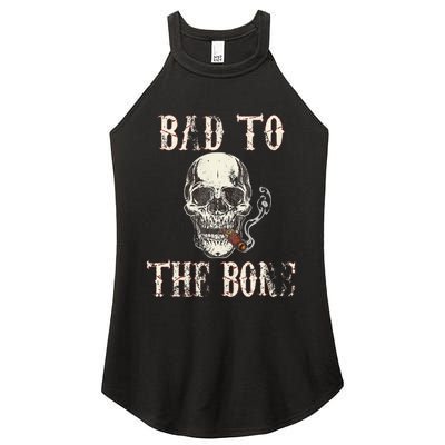 Halloween Bad To The Bone Skeleton Spooky Women's Perfect Tri Rocker Tank