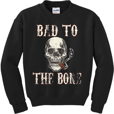 Halloween Bad To The Bone Skeleton Spooky Kids Sweatshirt