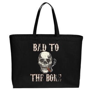 Halloween Bad To The Bone Skeleton Spooky Cotton Canvas Jumbo Tote