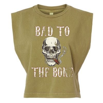 Halloween Bad To The Bone Skeleton Spooky Garment-Dyed Women's Muscle Tee