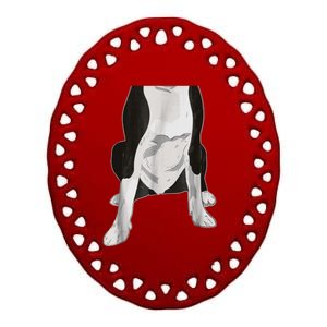 Halloween Boston Terriers Dog Body Costume Ceramic Oval Ornament