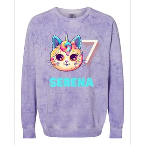 Happy Birthday To Serena Colorblast Crewneck Sweatshirt