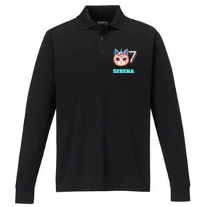 Happy Birthday To Serena Performance Long Sleeve Polo