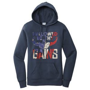 Hallowed Be Thy Gains Jesus Funny Workout Gym Fit Muscle Women's Pullover Hoodie