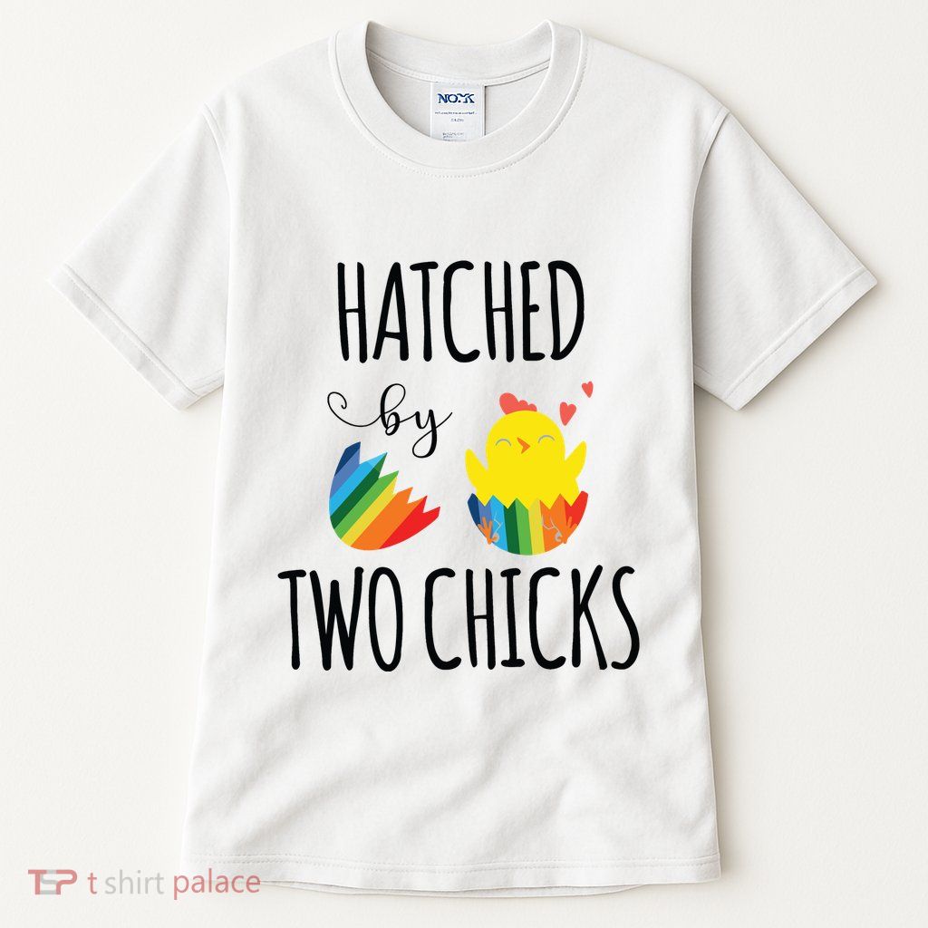 Hatched By Two Chicks Cute Lgbt Baby Announce Tall T-Shirt