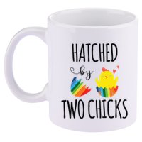 Hatched By Two Chicks Cute Lgbt Baby Announce 11oz C Handle Ceramic Mug