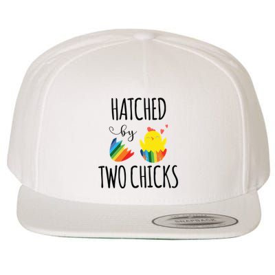 Hatched By Two Chicks Cute Lgbt Baby Announce Wool Snapback Cap