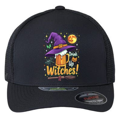 Halloween Beer Up Witches Party Drunk Funny Gift Flexfit Unipanel Trucker Cap