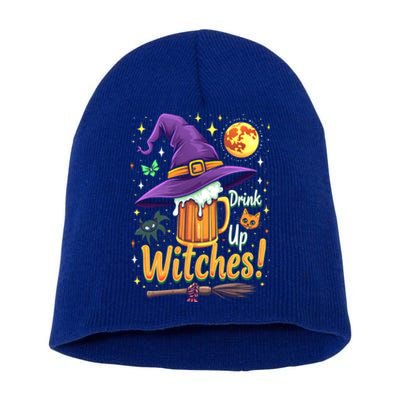 Halloween Beer Up Witches Party Drunk Funny Gift Short Acrylic Beanie