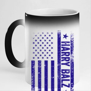 Harry Balz Usa Flag Political Gift 11oz Black Color Changing Mug