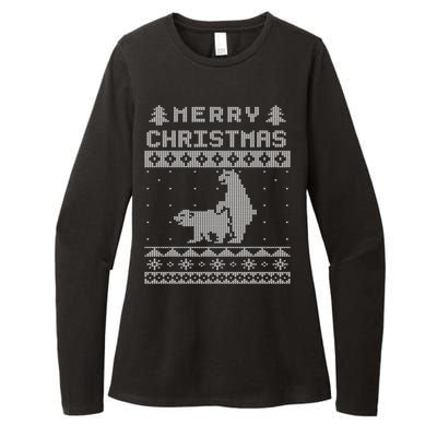 Humping Bear Ugly Christmas Womens CVC Long Sleeve Shirt