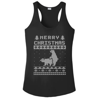 Humping Bear Ugly Christmas Ladies PosiCharge Competitor Racerback Tank