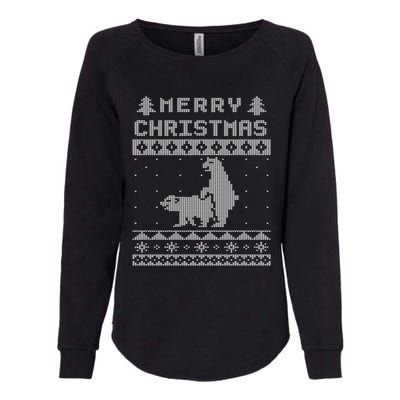 Humping Bear Ugly Christmas Womens California Wash Sweatshirt