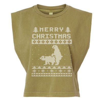 Humping Bear Ugly Christmas Garment-Dyed Women's Muscle Tee