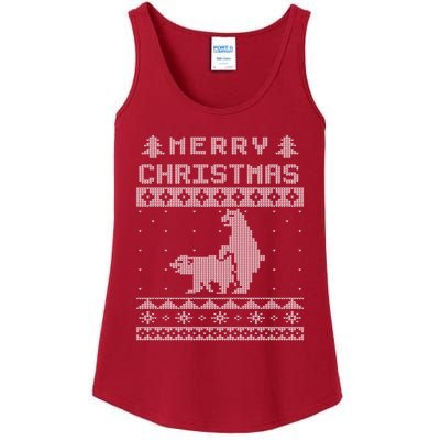 Humping Bear Ugly Christmas Ladies Essential Tank