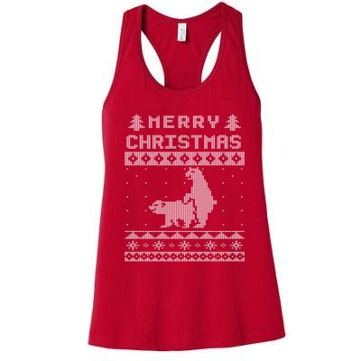 Humping Bear Ugly Christmas Women's Racerback Tank