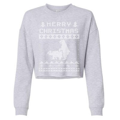 Humping Bear Ugly Christmas Cropped Pullover Crew