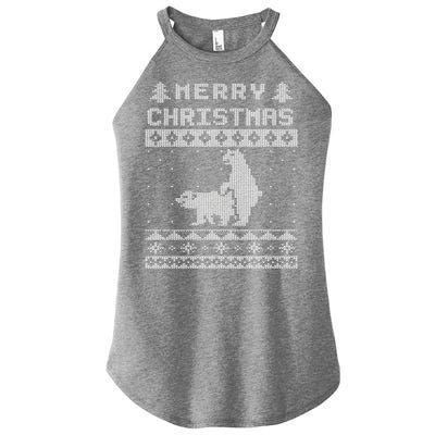 Humping Bear Ugly Christmas Women’s Perfect Tri Rocker Tank