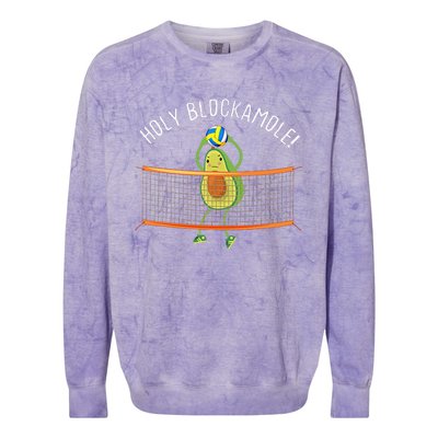 Holy Blockamole Volleyball Cute Funny Colorblast Crewneck Sweatshirt