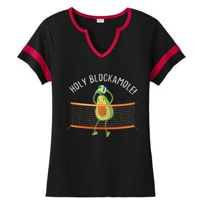 Holy Blockamole Volleyball Cute Funny Ladies Halftime Notch Neck Tee