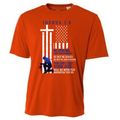 Holy Bible Verse Us Flag American Christian Gift Idea Prayer Gift Cooling Performance Crew T-Shirt