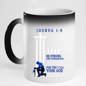 Holy Bible Verse Us Flag American Christian Gift Idea Prayer Gift 11oz Black Color Changing Mug