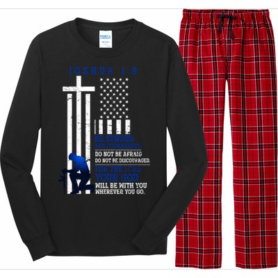 Holy Bible Verse Us Flag American Christian Gift Idea Prayer Gift Long Sleeve Pajama Set