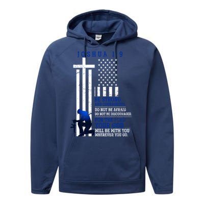 Holy Bible Verse Us Flag American Christian Gift Idea Prayer Gift Performance Fleece Hoodie