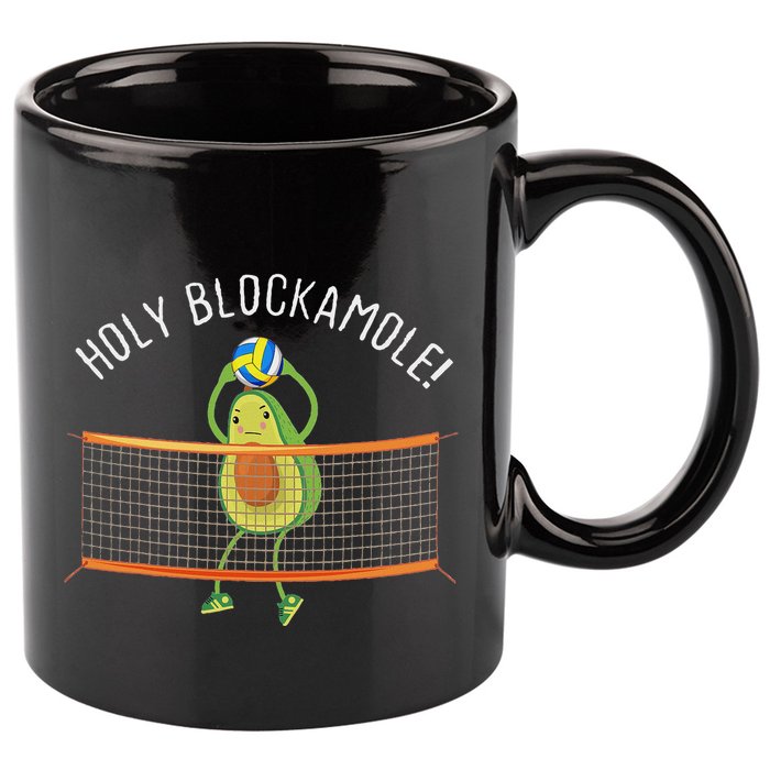 Holy Blockamole Volleyball Cute Funny 11oz C Handle Ceramic Mug