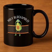 Holy Blockamole Volleyball Cute Funny 11oz C Handle Ceramic Mug