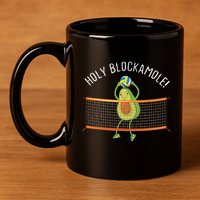 Holy Blockamole Volleyball Cute Funny 11oz C Handle Ceramic Mug
