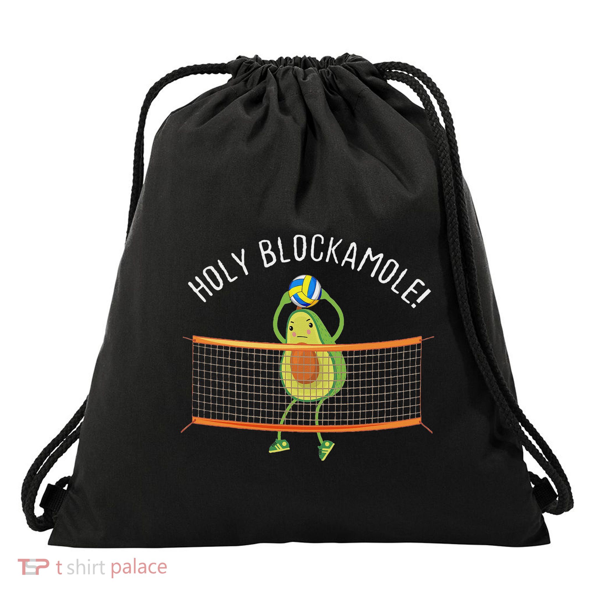 Holy Blockamole Volleyball Cute Funny Drawstring Bag