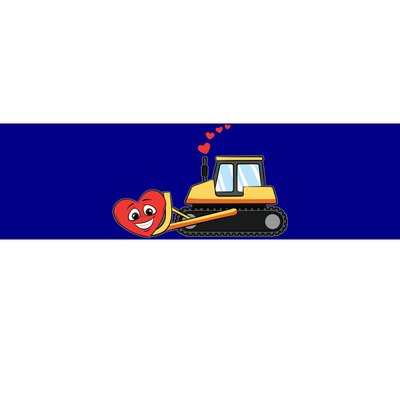 Heart Bulldozer Valentines Day Cool Love Construction Cute Gift Bumper Sticker