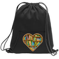 Heart Books Valentines Day Reading Nerds Reader Bookworms Sweatshirt Cinch Pack Bag