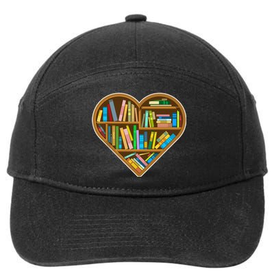 Heart Books Valentines Day Reading Nerds Reader Bookworms 7-Panel Snapback Hat