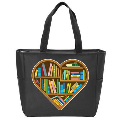 Heart Books Valentines Day Reading Nerds Reader Bookworms Zip Tote Bag