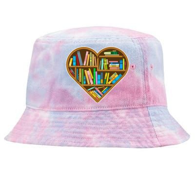 Heart Books Valentines Day Reading Nerds Reader Bookworms Tie-Dyed Bucket Hat